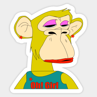 Newest Oh! girl sad ape nft (non fungible token) Sticker